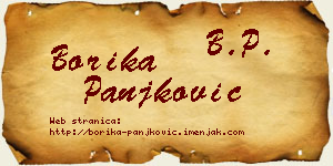 Borika Panjković vizit kartica